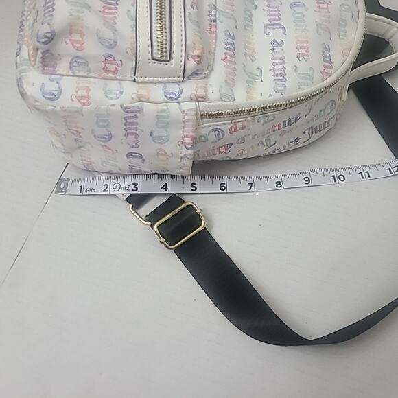 Juicy Couture Rosie Mini Backpack Purse White-Rainbow Nylon - Picture 8 of 10